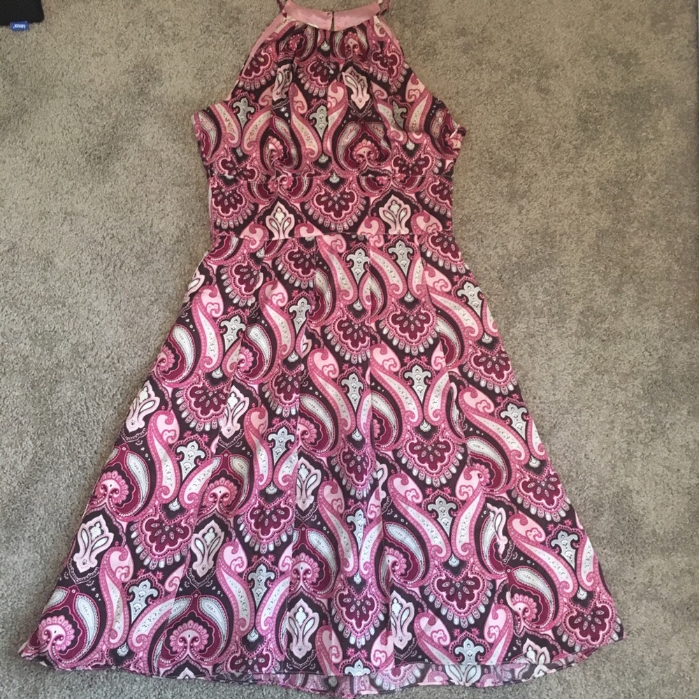 Pink paisley dress size 6 beaded